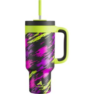 image40 oz Camo Tumbler with Handle 2in1 Straw and Sip Lid Leakproof Dishwasher Safe Insulated Stainless Steel Travel Coffee Mug Keeps Cold for 34 Hours Fits in Car Cup Holder Navy DigitalFurious Fast