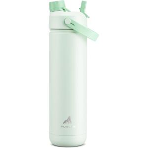 imagePOWCAN 26 oz Insulated Water Bottle with 2in1 Straw and Spout Lid Keep Cold 24H LeakProof Fits in Car Cup Holder Stainless Steel Water Bottle for Sports Travel and School Cotton CandyMint