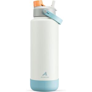 imagePOWCAN 26 oz Insulated Water Bottle with 2in1 Straw and Spout Lid Keep Cold 24H LeakProof Fits in Car Cup Holder Stainless Steel Water Bottle for Sports Travel and School Cotton CandyBe Free