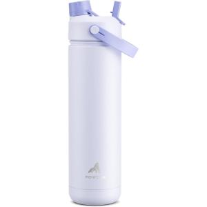 imagePOWCAN 26 oz Insulated Water Bottle with 2in1 Straw and Spout Lid Keep Cold 24H LeakProof Fits in Car Cup Holder Stainless Steel Water Bottle for Sports Travel and School Cotton CandyLupine