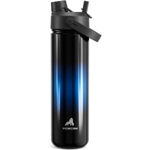 imagePOWCAN 26 oz Insulated Water Bottle with 2in1 Straw and Spout Lid Keep Cold 24H LeakProof Fits in Car Cup Holder Stainless Steel Water Bottle for Sports Travel and School Cotton CandyTwilight Night