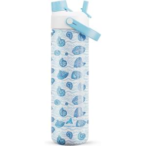 imagePOWCAN 40 oz Insulated Water Bottle with 2in1 Straw and Spout Lid Keep Cold 24H LeakProof BPAFree Double Wall Stainless Steel Water Bottle for Sports Gym Travel and School Be FreeTidal Echo