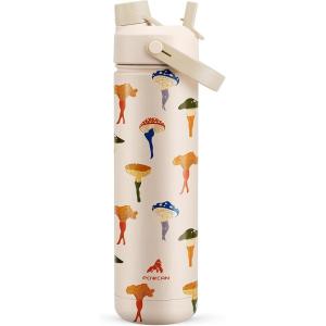imagePOWCAN 40 oz Insulated Water Bottle with 2in1 Straw and Spout Lid Keep Cold 24H LeakProof BPAFree Double Wall Stainless Steel Water Bottle for Sports Gym Travel and School Be FreeMushie Muse