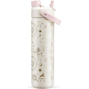 imagePOWCAN 40 oz Insulated Water Bottle with 2in1 Straw and Spout Lid Keep Cold 24H LeakProof BPAFree Double Wall Stainless Steel Water Bottle for Sports Gym Travel and School Be FreeStellar Dream