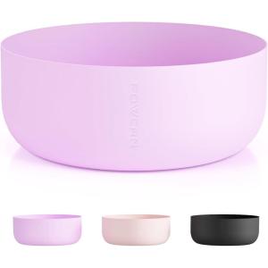 imagePOWCAN Silicone Water Bottle Boot AntiSlip and AntiNoise Protective Sleeve NonToxic and TearResistant Accessory Silicone Water Bottle Protector for Extra ProtectionMisty Lilac