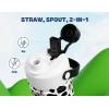 image18 oz Kids Stainless Steel Water Bottle SpillProof Insulated Cup with Straw Spout Lid BPAFree Car Cupholder Friendly Durable 24H Cold for Camping Sports Birthday Gift for Boys DinosaurEraMoo Moo Cow with Carrier Bag