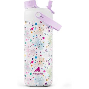 image18 oz Stainless Steel Water Bottle for kids Leakproof BPAFree Easy Carry Backpack Friendly 24H Cold Reusable Insulated Cup Durable Straw Spout Lid for Sports Adventures Camping Turbo RacerDotty Butterfly