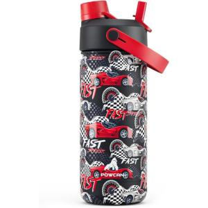 image18 oz Stainless Steel Water Bottle for kids Leakproof BPAFree Easy Carry Backpack Friendly 24H Cold Reusable Insulated Cup Durable Straw Spout Lid for Sports Adventures Camping Turbo RacerTurbo Racer