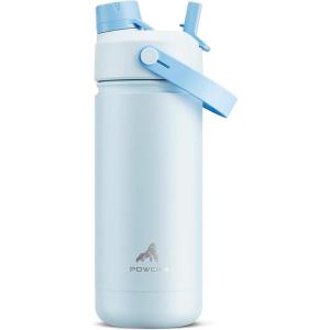 image18 oz Stainless Steel Water Bottle for kids Leakproof BPAFree Easy Carry Backpack Friendly 24H Cold Reusable Insulated Cup Durable Straw Spout Lid for Sports Adventures Camping Turbo RacerSea Breeze