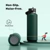 imagePOWCAN 24 oz Slim Insulated Water Bottle with Straw Leakproof Keep Cold 24H Cupholder Friendly Top Handle BPAfree Stainless Steel Water Bottle for Sport Travel School Gym Midnight BlackFir Green