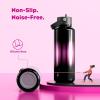 imagePOWCAN 24 oz Slim Insulated Water Bottle with Straw Leakproof Keep Cold 24H Cupholder Friendly Top Handle BPAfree Stainless Steel Water Bottle for Sport Travel School Gym Midnight BlackNeon Night