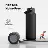 imagePOWCAN 24 oz Slim Insulated Water Bottle with Straw Leakproof Keep Cold 24H Cupholder Friendly Top Handle BPAfree Stainless Steel Water Bottle for Sport Travel School Gym Midnight BlackMidnight Black