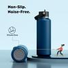 imagePOWCAN 24 oz Slim Insulated Water Bottle with Straw Leakproof Keep Cold 24H Cupholder Friendly Top Handle BPAfree Stainless Steel Water Bottle for Sport Travel School Gym Midnight BlackIndigo Blue