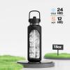 imagePOWCAN 24 oz Slim Insulated Water Bottle with Straw Leakproof Keep Cold 24H Cupholder Friendly Top Handle BPAfree Stainless Steel Water Bottle for Sport Travel School Gym Midnight BlackMidnight Black