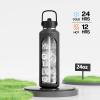 imagePOWCAN 24 oz Slim Insulated Water Bottle with Straw Leakproof Keep Cold 24H Cupholder Friendly Top Handle BPAfree Stainless Steel Water Bottle for Sport Travel School Gym Midnight BlackStone Gray