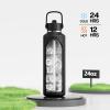 imagePOWCAN 24 oz Slim Insulated Water Bottle with Straw Leakproof Keep Cold 24H Cupholder Friendly Top Handle BPAfree Stainless Steel Water Bottle for Sport Travel School Gym Midnight BlackMidnight Black