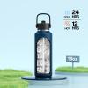 imagePOWCAN 24 oz Slim Insulated Water Bottle with Straw Leakproof Keep Cold 24H Cupholder Friendly Top Handle BPAfree Stainless Steel Water Bottle for Sport Travel School Gym Midnight BlackIndigo Blue