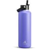 imagePOWCAN 24 oz Slim Insulated Water Bottle with Straw Leakproof Keep Cold 24H Cupholder Friendly Top Handle BPAfree Stainless Steel Water Bottle for Sport Travel School Gym Midnight BlackViolets Tale