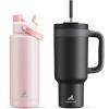 imagePOWCAN 40 oz Insulated Water Bottle ampamp Tumbler with Handle Bundle