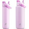 imagePOWCAN 26 oz and 40 oz Insulated Water Bottle 2 Pack 2in1 Straw and Spout Lid Keep Cold 24H LeakProof BPAFree only 26 oz Fits in Car Cup Holder Misty Lilac and Misty Lilac