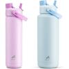 imagePOWCAN 26 oz and 40 oz Insulated Water Bottle 2 Pack 2in1 Straw and Spout Lid Keep Cold 24H LeakProof BPAFree only 26 oz Fits in Car Cup Holder Misty Lilac and Sea Breeze