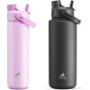 imagePOWCAN 26 oz and 40 oz Insulated Water Bottle 2 Pack 2in1 Straw and Spout Lid Keep Cold 24H LeakProof BPAFree only 26 oz Fits in Car Cup Holder Misty Lilac and Dark Knight